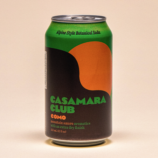 Como cans, mountain amaro — Alpine style botanical soda